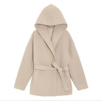 울 블렌드 후디 숏코트 Z+E 베이지 S 택 포함 럭셔리