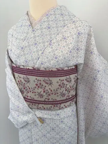 워셔블 기모노 화이트 베이스에 꽃