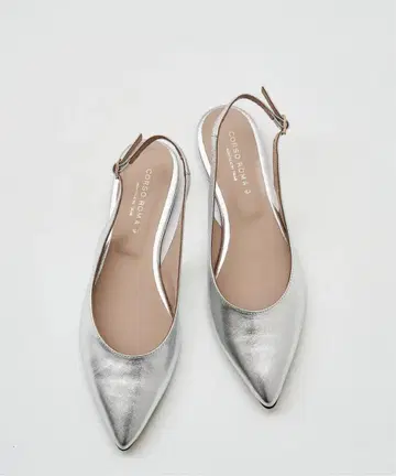 프레임워크 CORSOROMA 9 별주 백 스트랩 플랫 뮬 실버