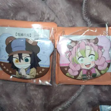 귀멸의 칼날 결실의 가을 곰 모양 캔뱃지 오바미츠