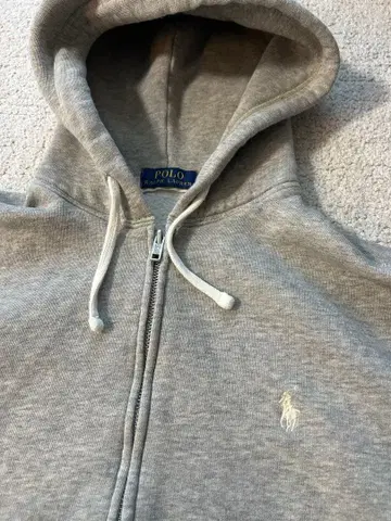 POLO 그레이 집업 후드티