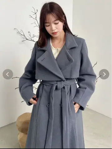 dazzlin 2WAY 컬러 레이디 코트 블루 M