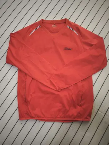 새상품급 Titleist 오렌지 V넥 긴팔 얇은 소재 윈드 브레이커 L