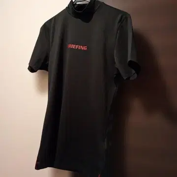 브리핑 골프 남성용 BRIEFING 하이넥 반팔 셔츠 블랙 사이즈 S
