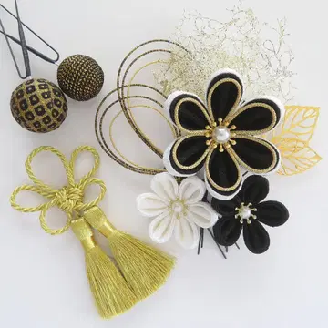 머리 장식 쓰미에 자수 졸업식 하카마 성인식 결혼식