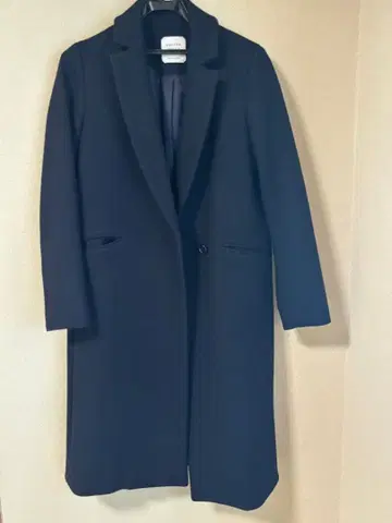 UNITED TOKYO 네이비 체스터 코트 캐시미어 혼방 싱글 버튼