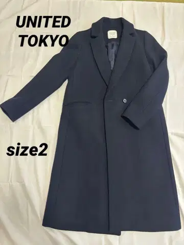 유나이티드 도쿄 네이비 체스터 코트 캐시미어 혼방 싱글 버튼