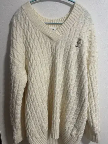 LILY BROWN Lily Bear 케이블 니트 미니 원피스