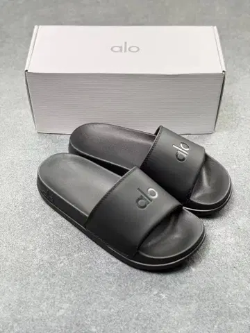 alo 블랙 슬라이드 샌들 27cm