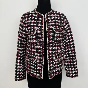 ZARA 노카라 체크 무늬 자켓