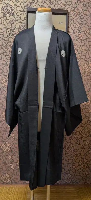 남성용 레트로 명주 긴 겉옷 오문