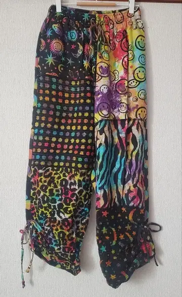 엘르 로데오 Kiitos 팬츠 컬러풀 화려 데코라 미사용