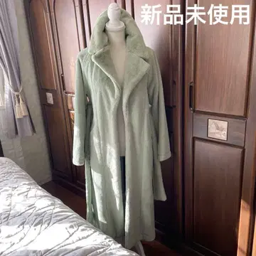 미사용 새상품 에코 퍼 롱 코트 M