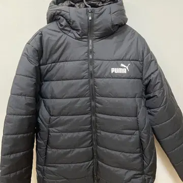PUMA 블랙 다운 자켓 후드 부착