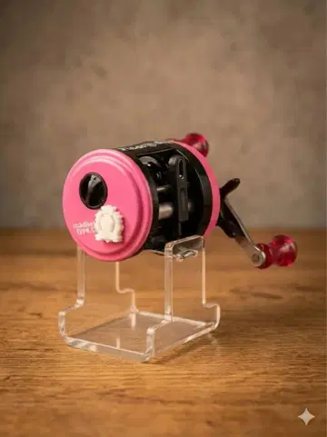 핑크와 블랙 벨트 낚시릴