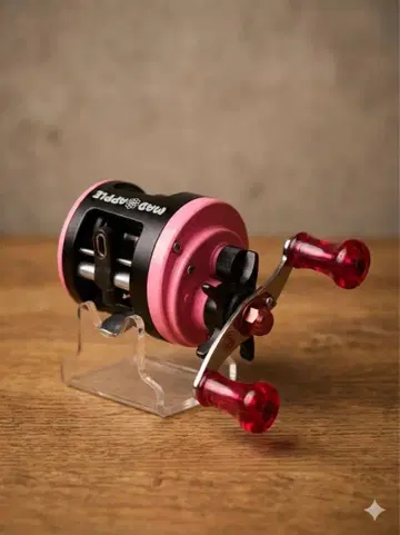 핑크와 블랙 벨트 낚시릴