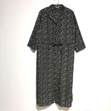 studio CLIP 꽃무늬 블랙 롱 원피스 M