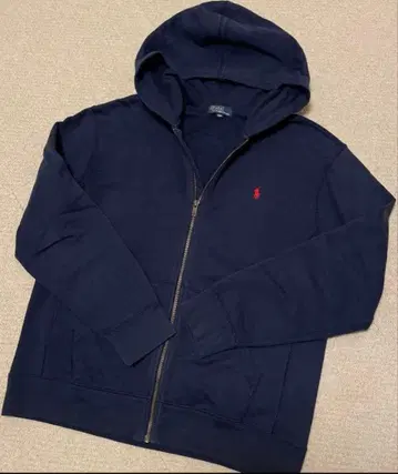 폴로 네이비 후드티