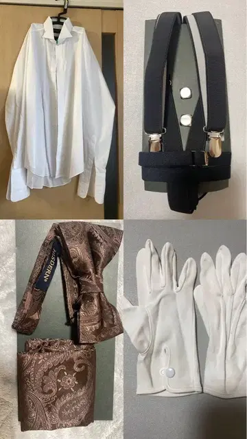 신랑 턱시도 셔츠 잡화 세트 클리닝 완료