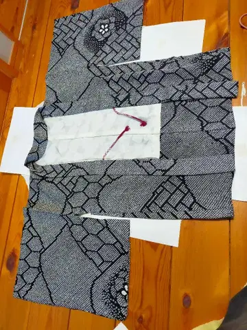 기하학 패턴 겉옷 약 80cm 크레이프 원단