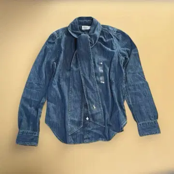 랄프 로렌 데님 셔츠 보타이