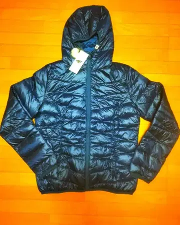 4F 네이비 후드 부착 패딩 자켓