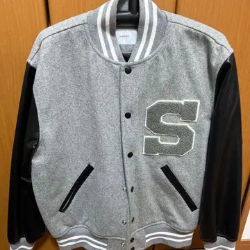 바시티 자켓 그레이/블랙 S 자수