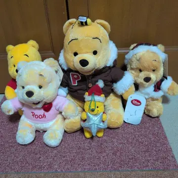 곰돌이 푸 봉제 인형 미사용 묶음 판매 5체 세트