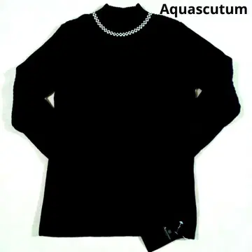 Aquascutum 울 100% 니트 하이넥