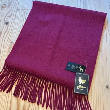 새상품 캐시미어 100% 스톨 머플러 와인 레드 버건디