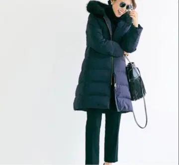 PLST 플라스테 롱 다운 코트 네이비