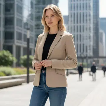 나라 까미체 베이지 테일러드 자켓