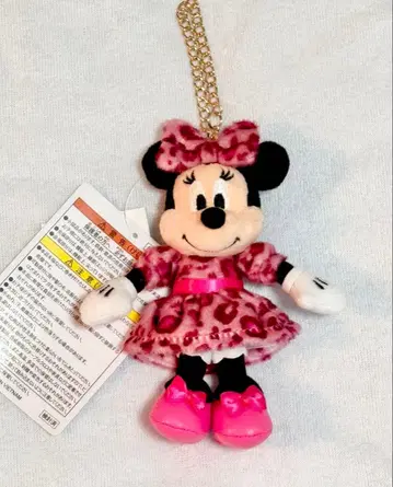 디즈니 핑크 표범 무늬 미니 봉제 인형 참 레오파드 표범 무늬