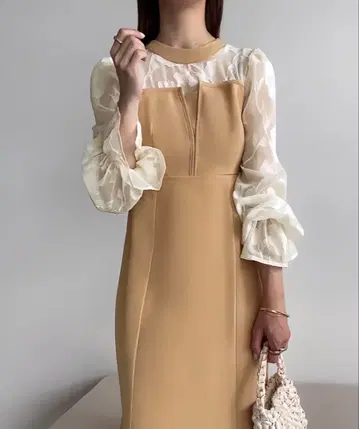 즉시 발송 가능 아름다운 실루엣 원피스 한국 스타일 긴팔 블라우스 도킹