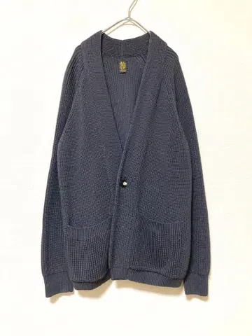 바토너 로 게이지 울 니트 가디건 스웨터 그레이 남성용