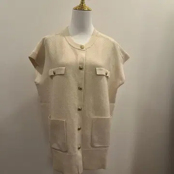 nostalgia 노스탤지어 아이보리 니트 베스트 버튼 포함