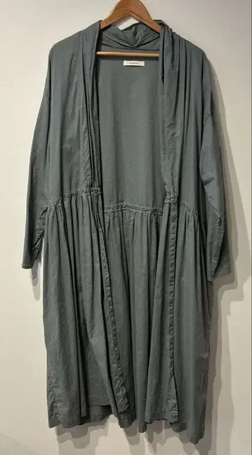 린넨 혼방 가운 롱 가운 원피스 그레이 3L