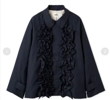 퍼퍼 프릴 노카라 자켓 네이비 토끼 온라인 한정판