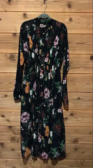 꽃무늬 긴팔 셔츠 원피스