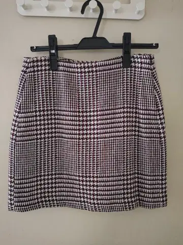 타미힐피거 하운드투스 체크 스커트 빨간색 x 블랙 타미힐피거 지스