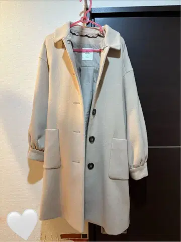 Heather 헤더 벌룬 슬리브 롱 코트 베이지 FREE