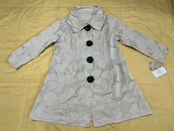 베이지 원형 무늬 트렌치코트