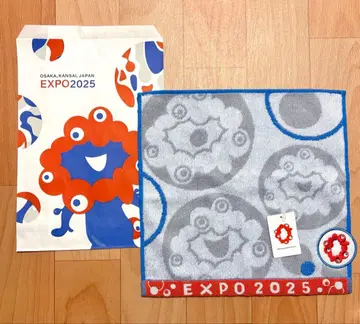 EXPO2025 미야쿠미야쿠 타월 손수건 로고 자수