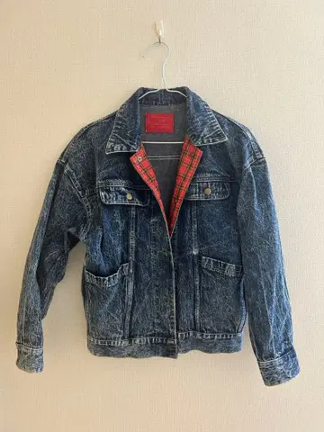 인디고 데님 자켓 체크 라이닝