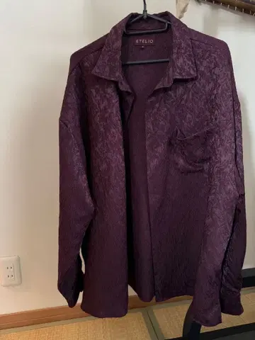 ETELIO 퍼플 텍스처 긴팔 셔츠