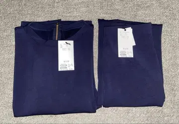 라운지 드레스 콜라보 컬러 분또 스커트 네이비 L 새상품