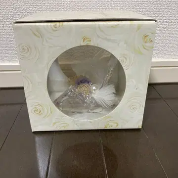 클리어 신발 모양 브로치 보라색 장미 포함