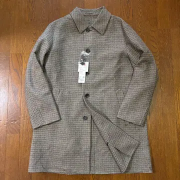 유니클로 C 더블 페이스 코트 브라운 체크 XL