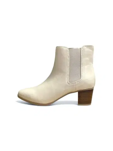 [ 미사용 ] 사이드 고어 부츠 아이보리 5cm 힐