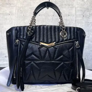 새상품급 JIMMY CHOO HELIA BLACK 퀼팅 2WAY 백